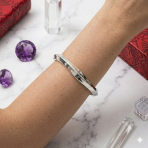 bracciale alla schiava argentato punta