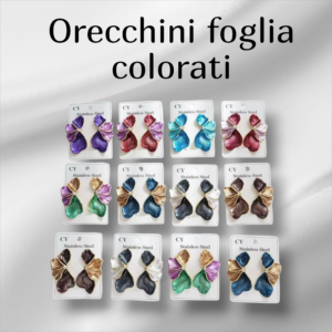 Orecchini foglia colorati
